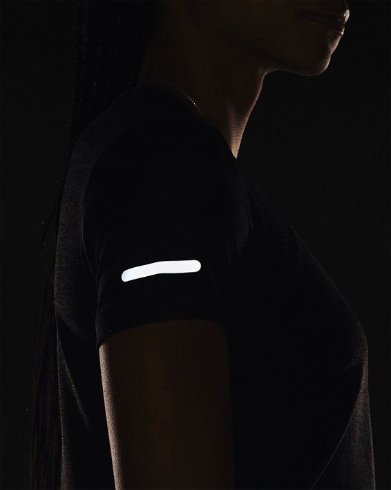 เสื้อแขนสั้น UA Seamless Stride สำหรับผู้หญิง in Black image number 3